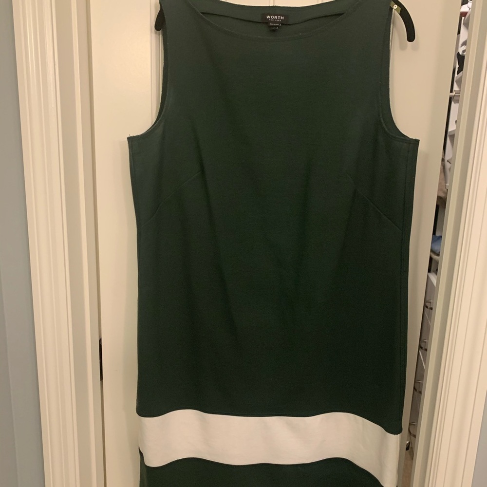 Worth Green Stripes Sheath Dress
